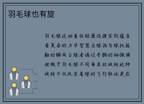 羽毛球也有旋