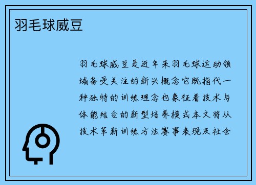 羽毛球威豆