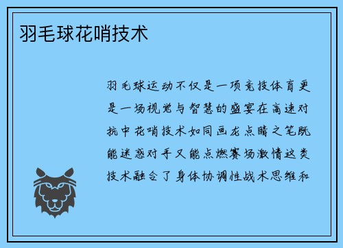 羽毛球花哨技术